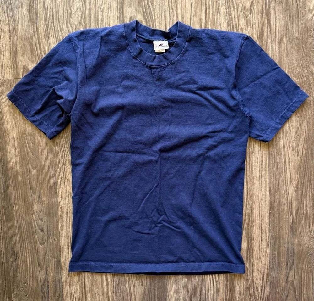 Vintage 90s Pro Spirit Navy Blue Short Sleeve T-Shirt with V-Inset